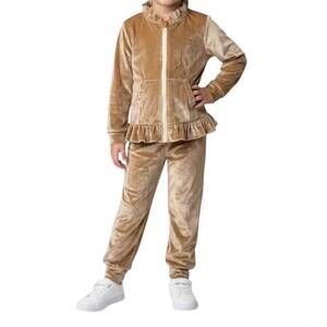 NEW EMMA JEAN girls' velvet tracksuit set in gold
